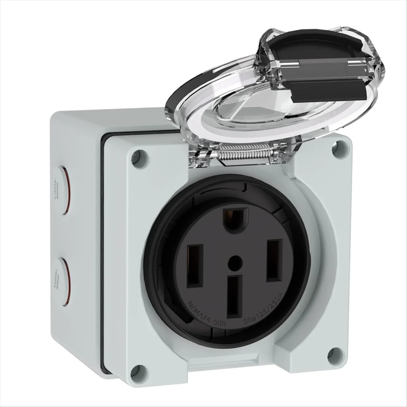 Outdoor Power Receptacle Box - TFBC 50Amp Power Outlet Box,125/250Volt NEMA