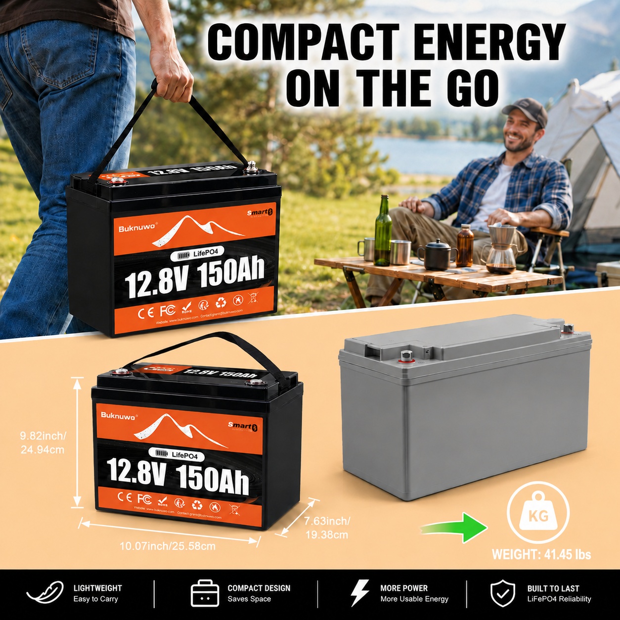 Buknuwo Smart 12V/12.8V 150Ah  - Outdoor Power Supply 12V review and price