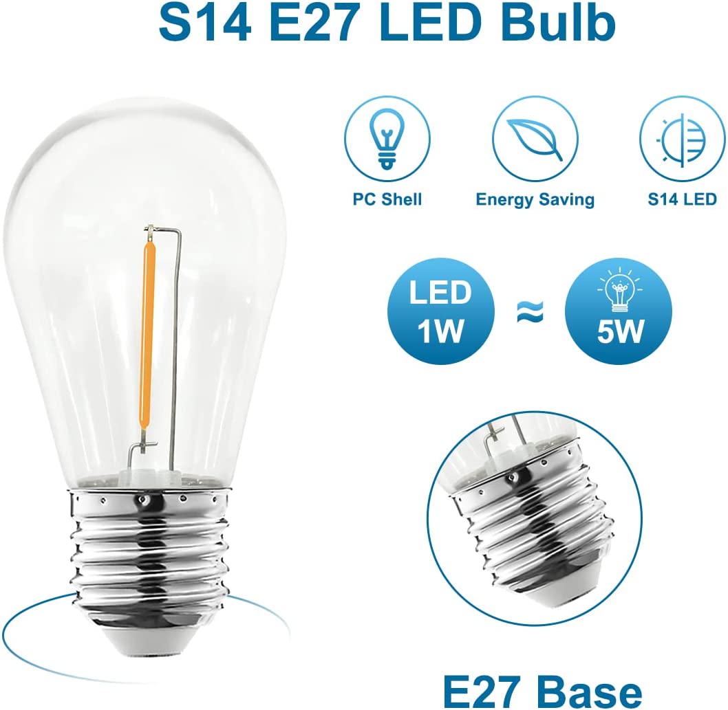 10pack S14 Dimmable Filament B - Outdoor Power Lead Cover review and price