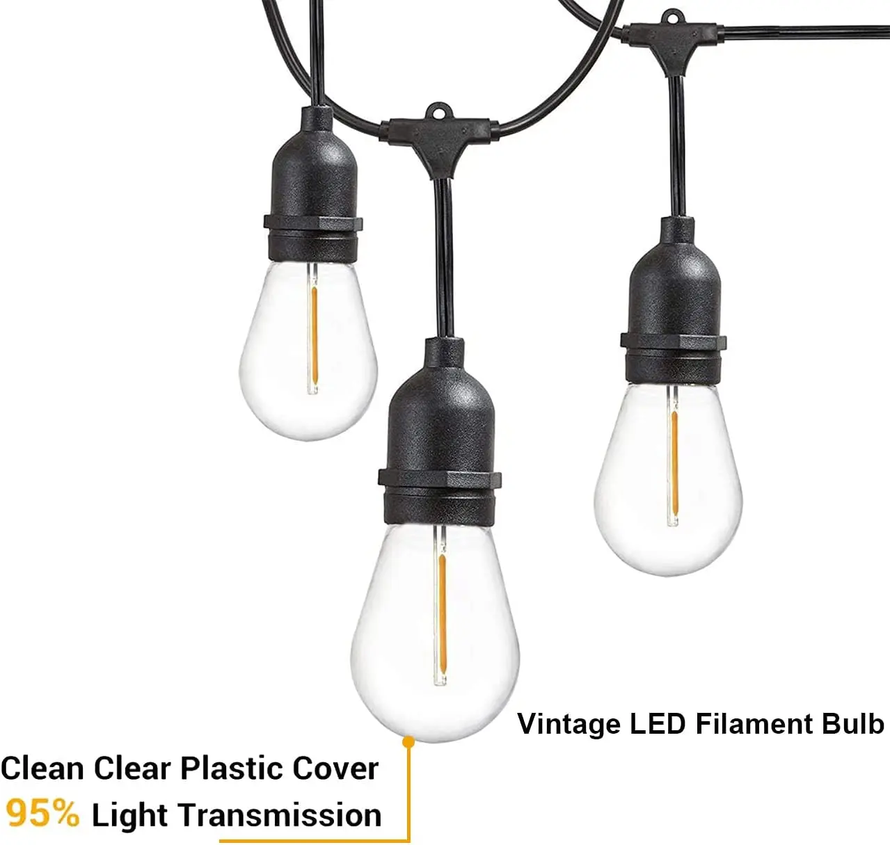 10Pack 5V 24V S14 Dimmable Fil - Outdoor Power Lead Cover review and price